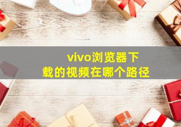 vivo浏览器下载的视频在哪个路径