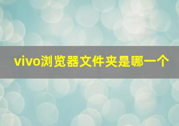 vivo浏览器文件夹是哪一个