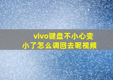 vivo键盘不小心变小了怎么调回去呢视频