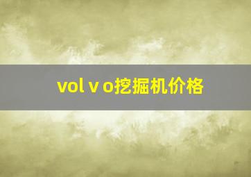 volⅴo挖掘机价格