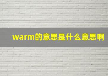 warm的意思是什么意思啊