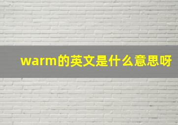 warm的英文是什么意思呀