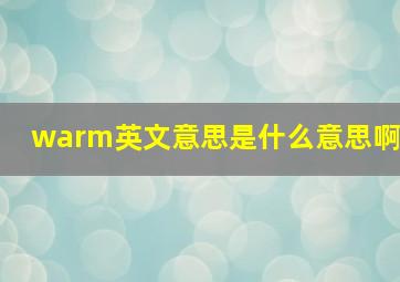 warm英文意思是什么意思啊