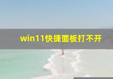 win11快捷面板打不开