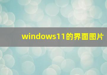 windows11的界面图片