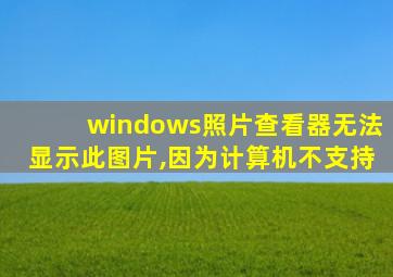 windows照片查看器无法显示此图片,因为计算机不支持