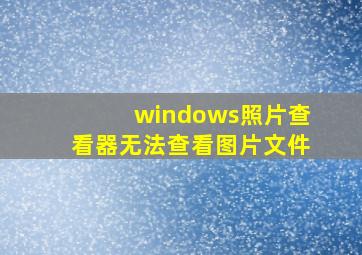 windows照片查看器无法查看图片文件