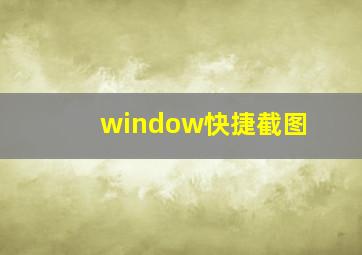 window快捷截图