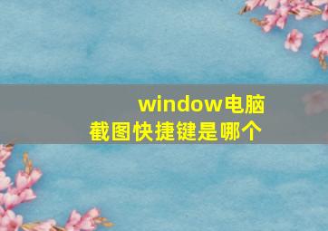 window电脑截图快捷键是哪个