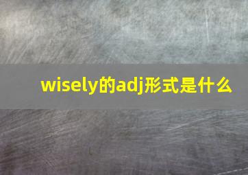 wisely的adj形式是什么