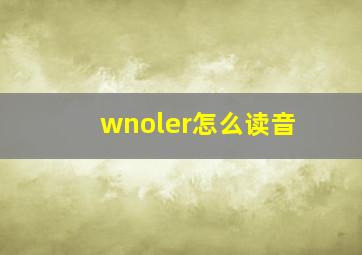 wnoler怎么读音