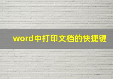 word中打印文档的快捷键