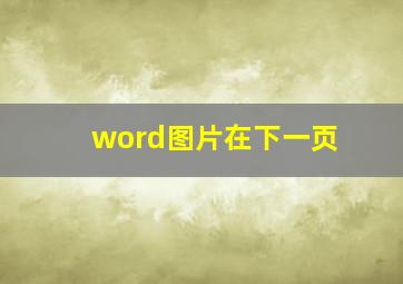 word图片在下一页