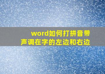 word如何打拼音带声调在字的左边和右边