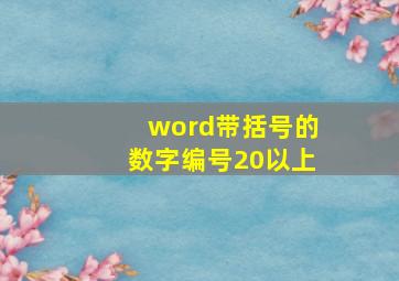 word带括号的数字编号20以上