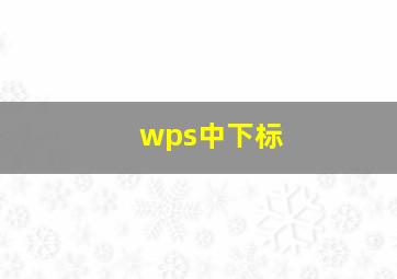 wps中下标