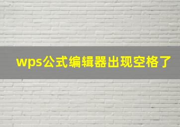 wps公式编辑器出现空格了