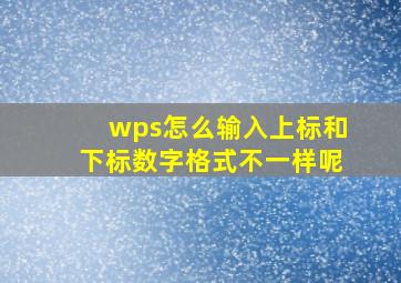 wps怎么输入上标和下标数字格式不一样呢