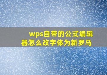 wps自带的公式编辑器怎么改字体为新罗马