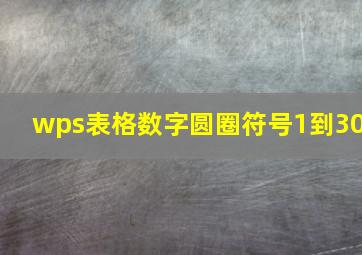 wps表格数字圆圈符号1到30