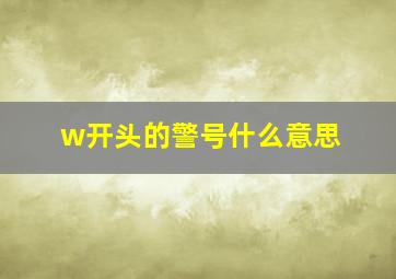 w开头的警号什么意思