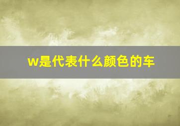 w是代表什么颜色的车