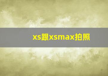 xs跟xsmax拍照