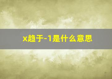 x趋于-1是什么意思