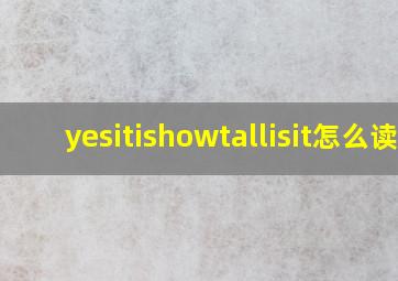 yesitishowtallisit怎么读