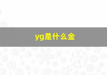 yg是什么金