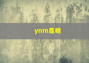 ynm是啥