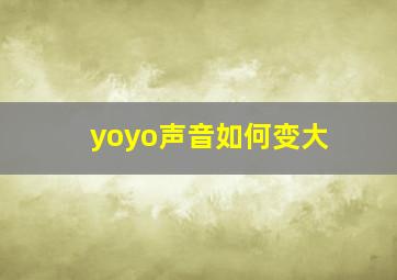 yoyo声音如何变大