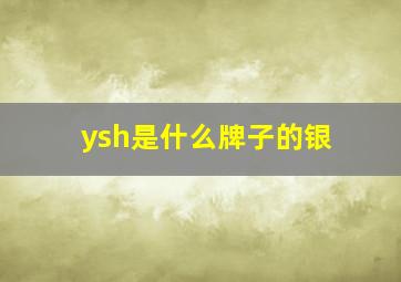 ysh是什么牌子的银