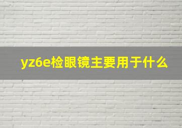 yz6e检眼镜主要用于什么