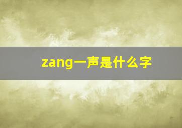 zang一声是什么字