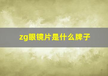 zg眼镜片是什么牌子