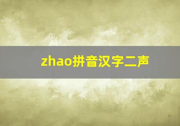 zhao拼音汉字二声