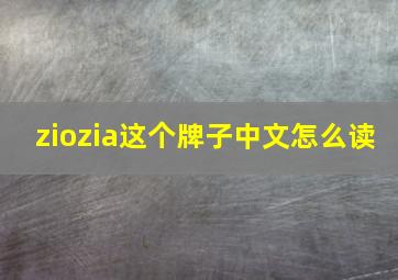 ziozia这个牌子中文怎么读