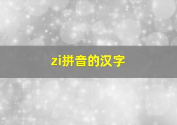 zi拼音的汉字