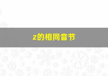 z的相同音节