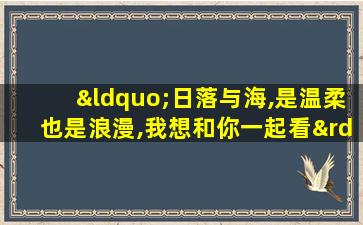 “日落与海,是温柔也是浪漫,我想和你一起看”