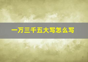 一万三千五大写怎么写