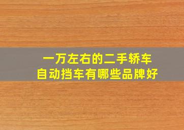 一万左右的二手轿车自动挡车有哪些品牌好