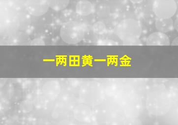 一两田黄一两金