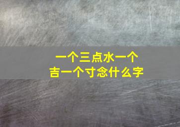 一个三点水一个吉一个寸念什么字