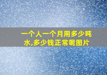 一个人一个月用多少吨水,多少钱正常呢图片