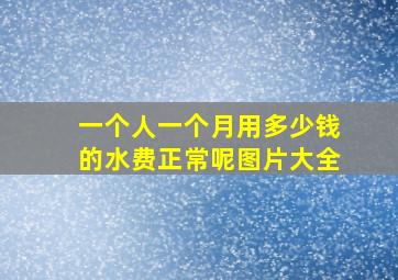 一个人一个月用多少钱的水费正常呢图片大全