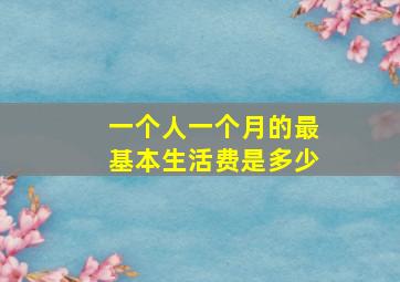 一个人一个月的最基本生活费是多少