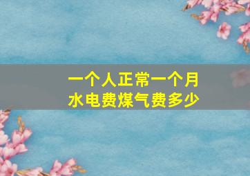 一个人正常一个月水电费煤气费多少