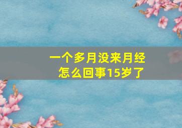 一个多月没来月经怎么回事15岁了